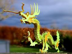 Wood Dragon 3D-Puzzle Gift Kit Card 3D Printer Model