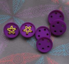 5/8″ Five-Holed Buttons (two) 3D Printer Model