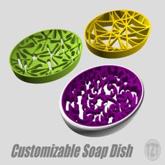 Customizable Soap Dish With Decorative Inserts 3D Printer Model