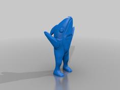 Happy Shark Person Bic Buddy 3D Printer Model