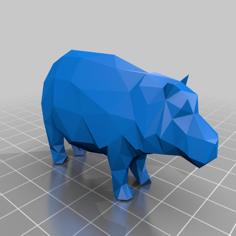 Low Poly Hippo 3D Printer Model