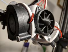 The Twin Turbofan – CR-10/Ender 3 Dual 5015 Fan Fang Mount (Stock Hotend) 3D Printer Model