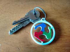 FabLab Keyring 4 Colors Flux 3D Printer Model