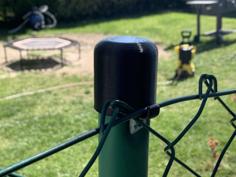 Chain-Link Fencepost Cover With Hook 3D Printer Model