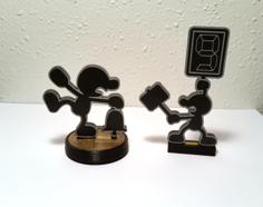 Amiibo Base Plus Mr. Game & Watch 3D Printer Model