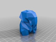 Low Poly Elephant Model With Tusks 3D Printer Model