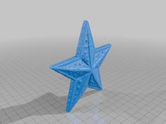 Holiday Festive Star Ornament With Snowy Texture For Christmas Decor MineeForm FDM 3D Print STL File 3D Printer Model