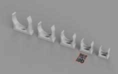 Pipe Clips Ø 16 / 20 / 25 / 32 / 40mm. – Clips Fissatubo Aperto 3D Printer Model