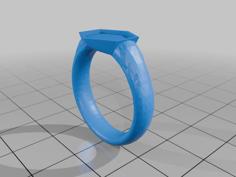 Blank Squished Hexagon Ring 3D Printer Model