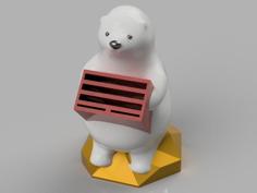 KUMATY : Polar Bear SD/micro SD Card Holder 3D Printer Model