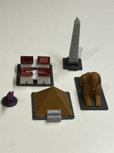 Monuments, Sphinx And Cat For The Boardgame Ankh – REMIX For Multicolor Prints 3D Printer Model