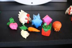 Slime Rancher Hen Hen, Chickadoo, Carrot, Cuberry, Heartbeet, Pogofruit, Plorts 3D Printer Model