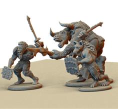 A Hobgoblin, A Minotaur, And A Gnoll Walk Into A Bar. 3D Printer Model