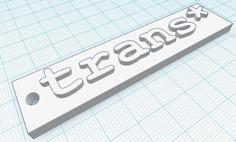 Trans* (transgender Asterisk) Key Chain Charm 3D Printer Model