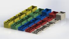 Stackable Boxes With Front Labels Set 3D Printer Model