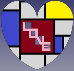 Mondriaan (Mondrian) True Love Heart 3D Printer Model