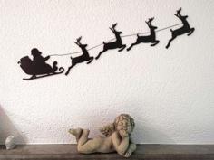 Wall Deco Santa With Reindeer 3D Printer Model