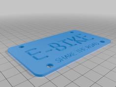 E-Bike Plate 3D Printer Model