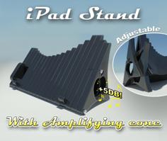 Laser Cut Adjustable IPad Stand With Amplifying Cone