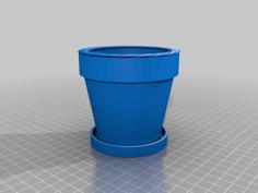 Flower Pot W/ Dainage Cup 3D Printer Model