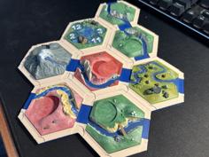 Catan-style River Tiles 3D Printer Model