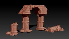 Tabletop Gaming Scatter Terrain Ruins Arch Pillar 3D Printer Model