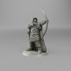 Bandit With Bow (Supportless Miniatures) 3D Printer Model