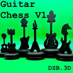 Guitar Chess Pieces 3D Printer Model