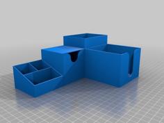 Desk ORGANIZER – Tray, Drawer, Pens, Post-its 3D Printer Model