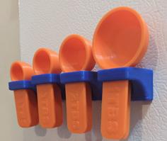 Measuring Spoons With Magnetic Mounts 3D Printer Model