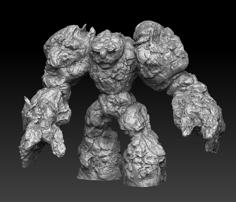 Stone Rock Elemental Golem 3D Printer Model