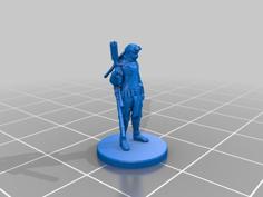 Elf/Half-Elf Gunslinger Miniature 3D Printer Model