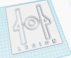 404th Legion Basic Raised Letter Logo 3D Printer Model