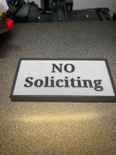 No Soliciting Plaque 3D Printer Model