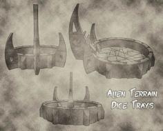 Alien Terrain Dice Trays For Warhammer 40k, Dungeons & Dragons Or Tabletop Games 3D Printer Model