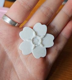 Forget Me Not Button 3D Printer Model