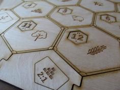 Minimalistic Lasercut Settlers Of Catan Board