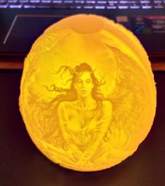 Lithophane Fantasy Lamp Almost Sphere 3D Printer Model