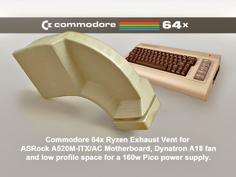 Commodore 64x Ryzen Cooling Vent For Pico 160W PSU 3D Printer Model