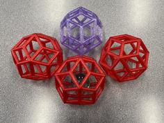 Wireframe Rhombic Triacontahedron 3D Printer Model