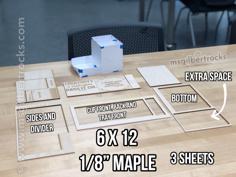 Laser Cut Pencil Cup With Tray 3D Printer Model