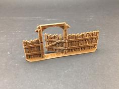 Wooden Fences For 28mm Miniatures Gaming 3D Printer Model