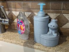 Cute Hippo Soap Dispenser 3D Printer Model