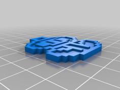 8bit Pixel Ice Flower Keychain – Super Mario World 3D Printer Model