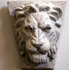 Lion Head Relief Keystone 3D Printer Model