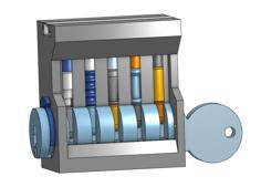 Cutaway Lock 3D Printer Model