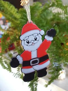 Santa Claus Christmas Multicolor Ornament 3D Printer Model