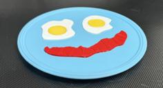 Smiley Face Breakfast Coaster 3D Printer Model