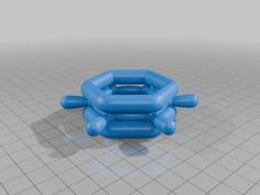 Benzene Ring Model With Electron Orbitals 3D Printer Model