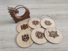 Laser Cut Fantasy Themed Coaster Holder